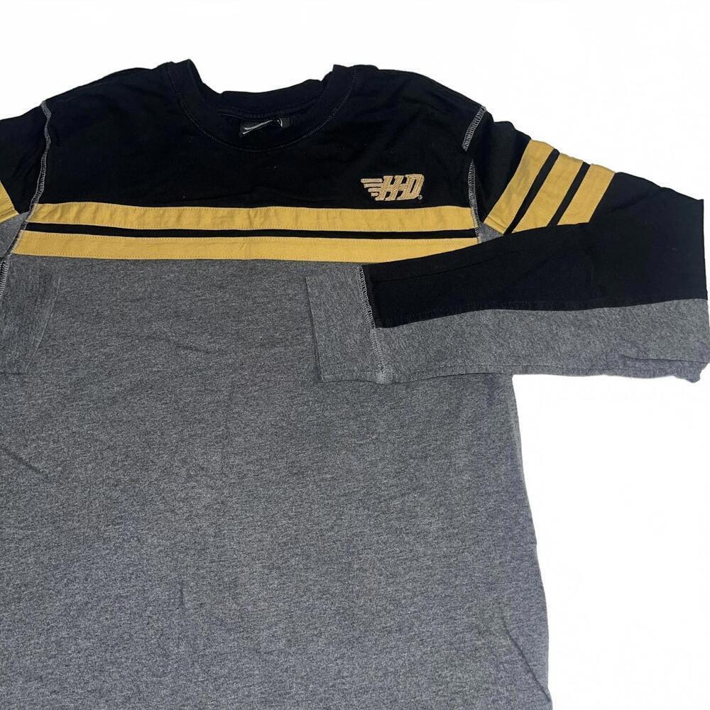Vintage Harley Davidson  HD Long Sleeve Embroidered striped Crew Neck Shirt